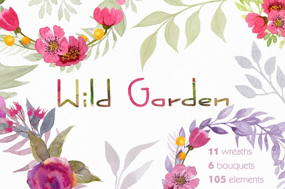 wild flower watercolor collection